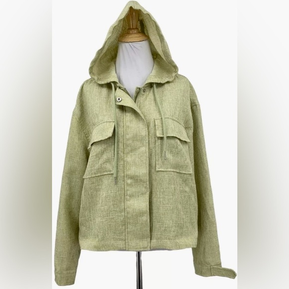 Anthropologie Avec Les Filles | Woven Artichoke Tweed Croped & Hooded Zip Jacket - Picture 4 of 5